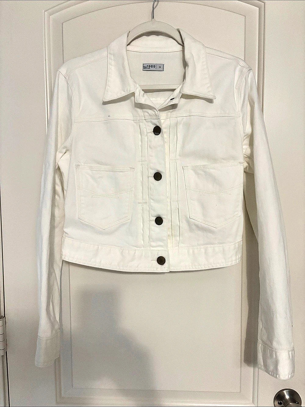 Gap 1969 White Denim Jacket Size Small